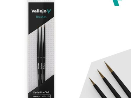 Set de  pinceles Vallejo: Definition Set - Pincel de Pelo Natural (Tamaño 4/0, 3/0  & 2/0)